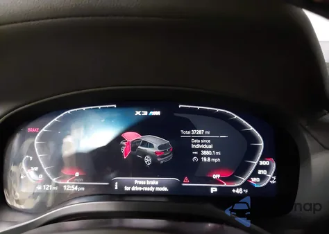 2021 BMW X3 M z USA, uszkodzony, nr VIN 5YMTS0C08M9F12989